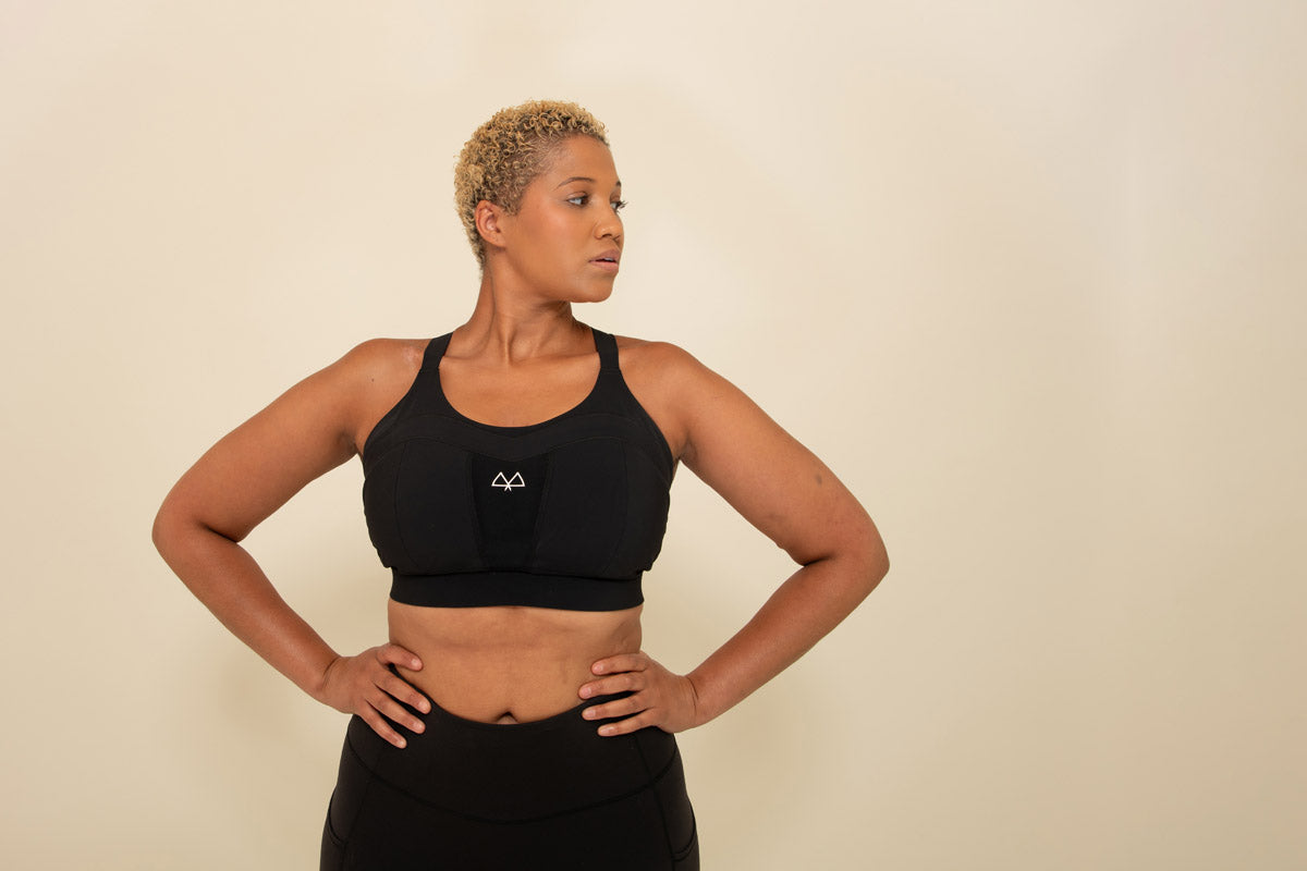 Maaree black solidarity sports bra