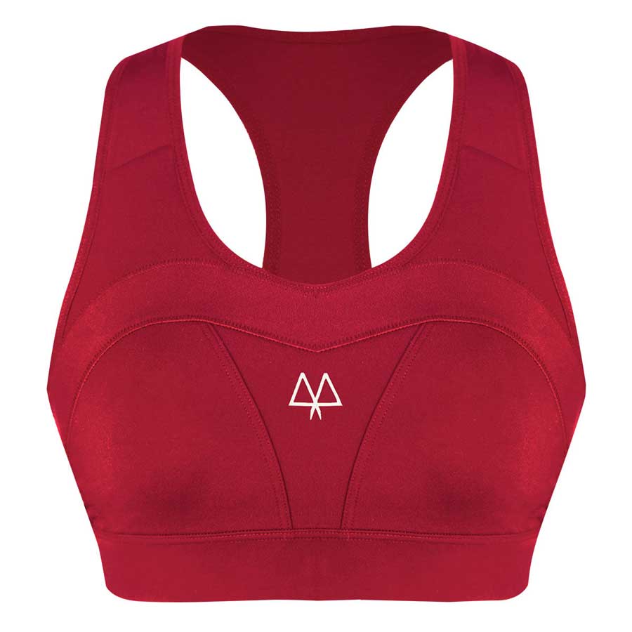 MAAREE Empower Medium-Impact Sports Bra in Cherry, for active women.